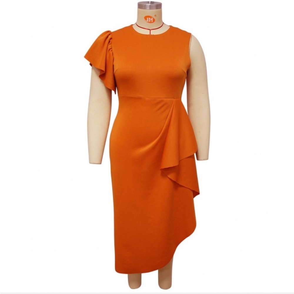 Stylish Zipper Up Solid Plus Size Maxi Dress; Can also be worn as a shirt